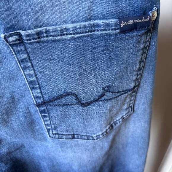 7FOR ALL MANKIND AUSTIN JEANS SZ 30/32 STRETCH STRAIGHT EUC - Picture 6 of 8